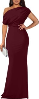 Women Elegant Sleeveless Off Shoulder Bodycon Long Formal Party Evening Dress