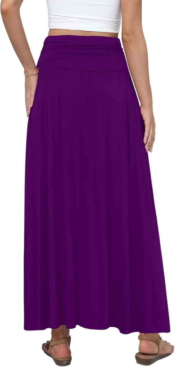 Maxi Skirts for Women High Waisted Long Skirts with Pockets Ankle Length Casual Skirt - Image 2