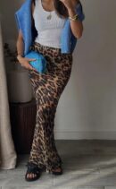 Leopard Print Maxi Skirt Floor Length Skirt Cute Satin  Summer Skirts Long Skirts for Women Trendy