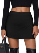 Women Leopard Print Mini Skirt Short Skorts Elastic Waistband Sexy Bodycon Pencil Cheetah Club Skirts with Shorts