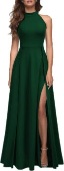 Women Halter Neck Sexy Split Cocktail Party Maxi Long Formal Dress