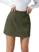 Women Mini Skirt High Waisted Corduroy Basic Casual A-line Short Pencil Skirts