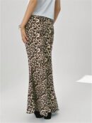 Women Low Rise Drawstring Waist Flare Maxi Skirt Solid Simple Casual Long Skirt