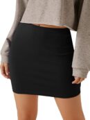 Women Basic High Waisted Pencil Bodycon Short Skirt
