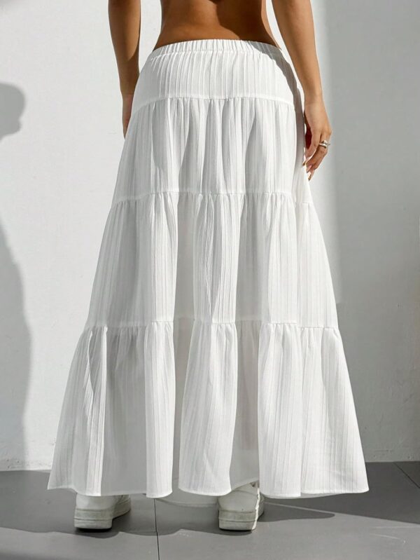 Women Flowy Flared Ruffle Boho Long Skirt Summer Maxi Skirt Going Out Outfits - Image 2