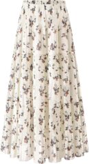 Maxi Skirts for Women Pleated Long Flowy Chiffon Elastic Waist Tiered A Line Skirt