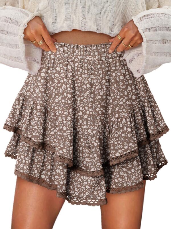 Flowy Shorts for Women Ruffle Skorts Mini Skirts High Waisted Teen Gilrs Tennis Skort Summer Shorts