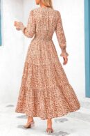 Women Floral Maxi Dress 2025 Spring Long Sleeve V Neck Casual A Line Long Flowy Boho Party Dresses