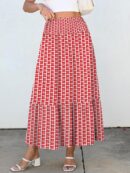 Maxi Skirts for Women 2025 Summer Boho Long Flowy Floral Elastic High Waist Skirt Casual Travel Skirt with Pockets